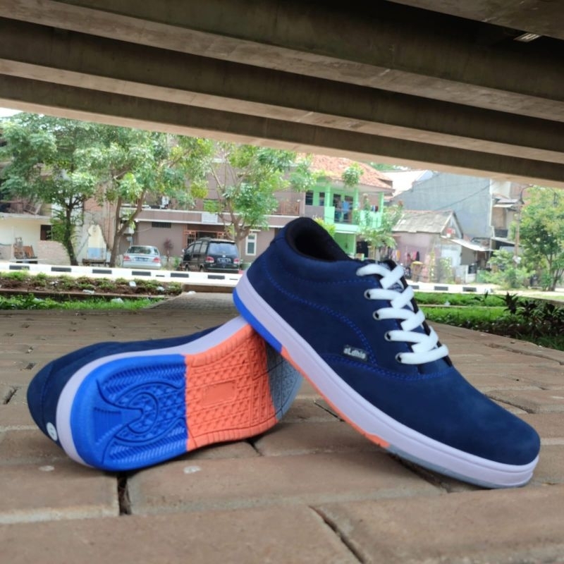 Jual Sepatu Pria Original 100 Aldhis A02 Biru Navy Sneakers Cowok