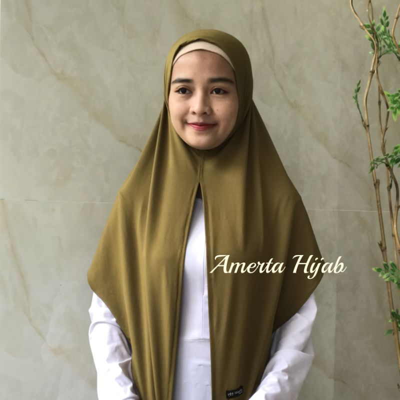 Jual Amerta Hijab Jilbab Segiempat Instan Oval Jersy Simpel