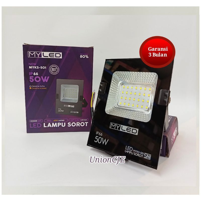 Jual Lampu Sorot Taman LED 50W 50 Watt IP66 MYLED Bergaransi Shopee