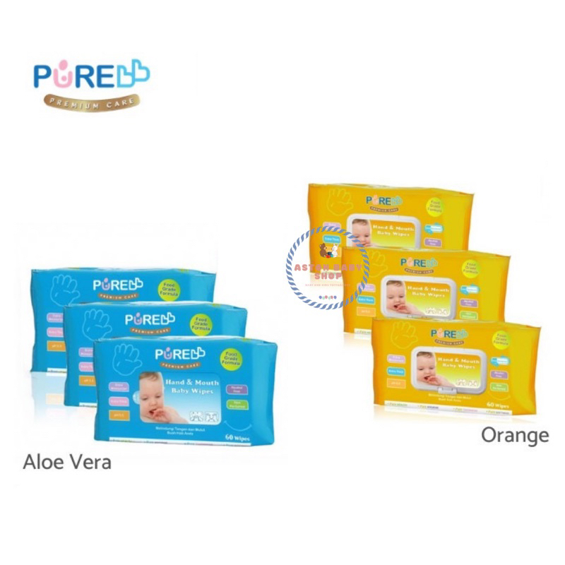 Jual Pure Baby Pure BB Hand & Mouth Wipes 60s Tisu Basah Bayi | Shopee ...