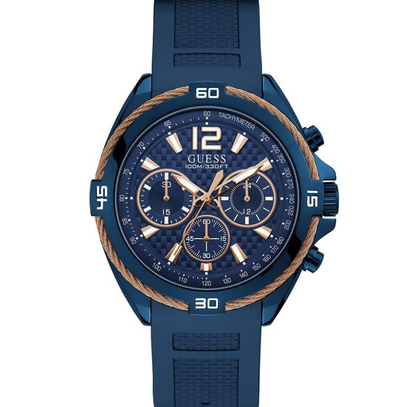 Jual JAM TANGAN PRIA GUESS SURGE W1168G2 W1168G4 W1168 G2 W1168 G4 ANALOG BLACK BLUE RESIN RUBBER SILICONE STRAP Shopee Indonesia