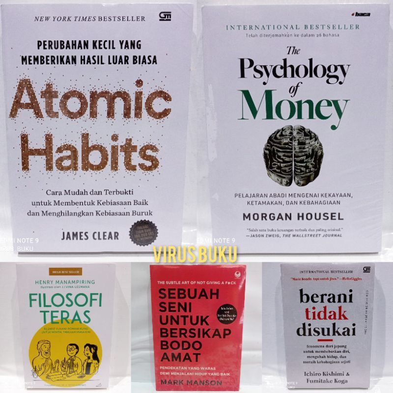 Jual Paket Isi 5 Buku Motivasi Bestseller Atomic Habits Berani Tidak