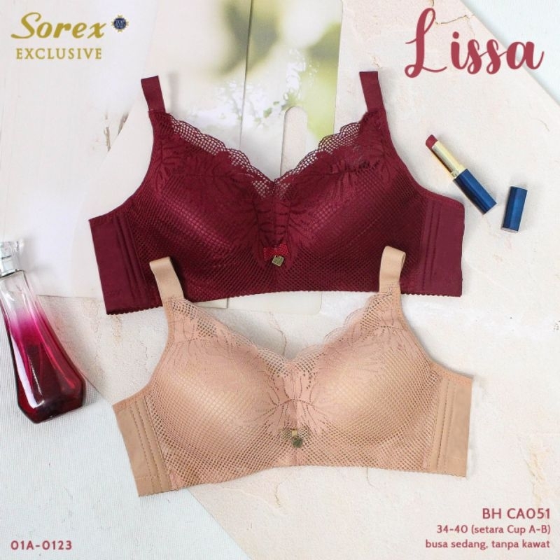 Jual Bra Sorex Ca Lissa Renda Premium Cup A B Besar Tanpa Kawat