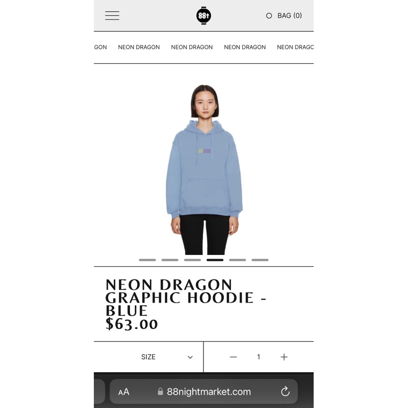 Jual 88 RISING NEON DRAGON GRAPHIC HOODIE BLUE SIZE S Shopee Indonesia