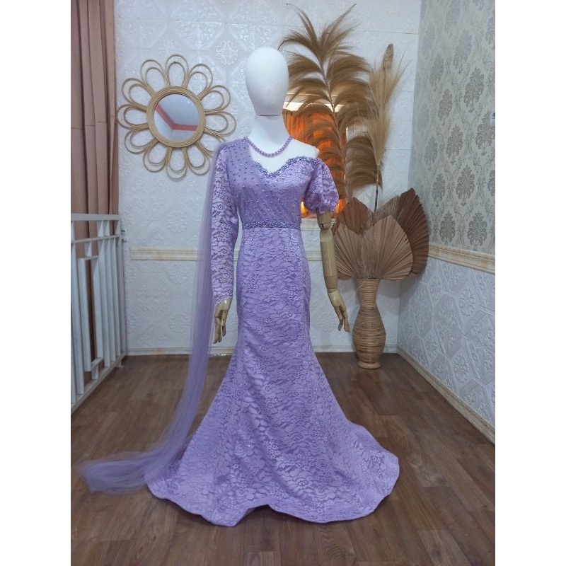 Jual dress duyung brukat/gaun penyanyi hijab/kondangan/kebaya Shopee