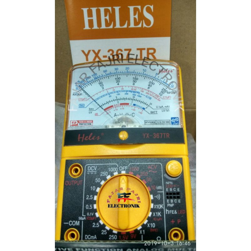 Jual MULTITESTER ANALOG HELES YX 367 TR AVOMETER MULTIMETER TESTER