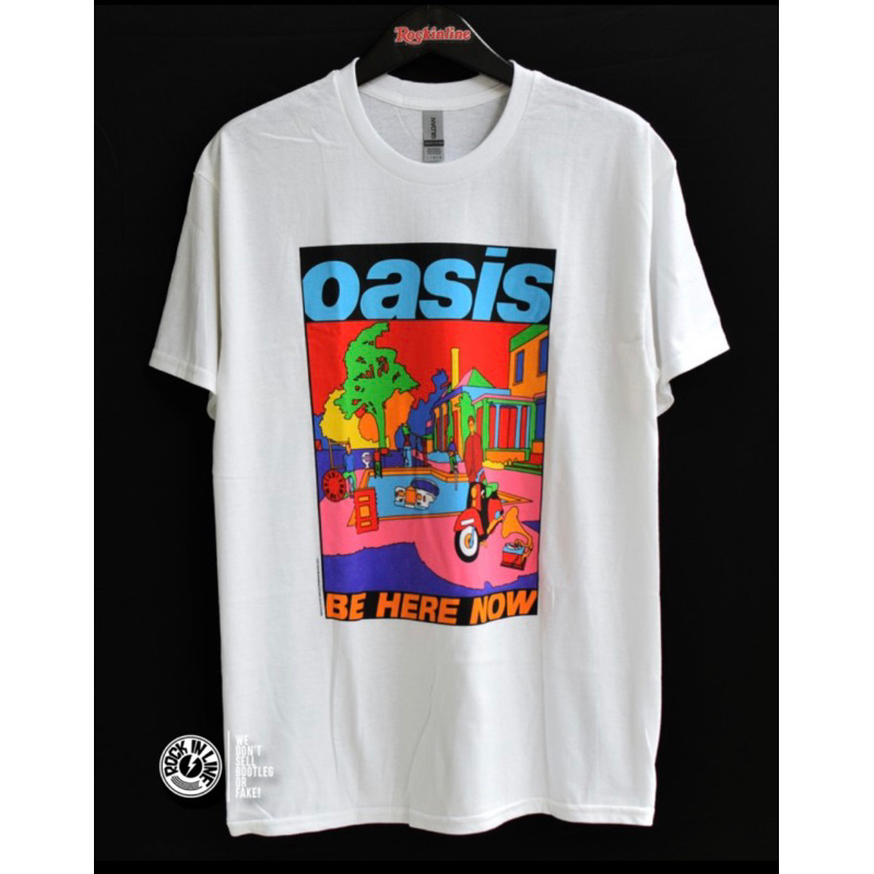 Rock Music T-shirt Official Oasis 'Be Here Now' Illustration T