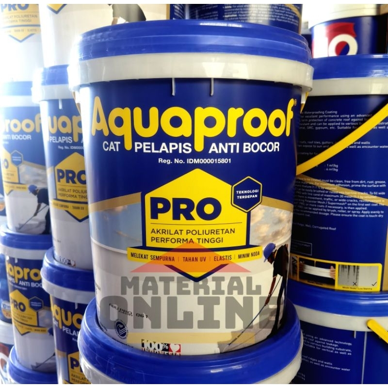 Jual Aquaproof Pro Aqua Proof Cat Pelapis Anti Bocor Pail 20kg 20 Kg Abu Abu Putih Waterproofing 5801