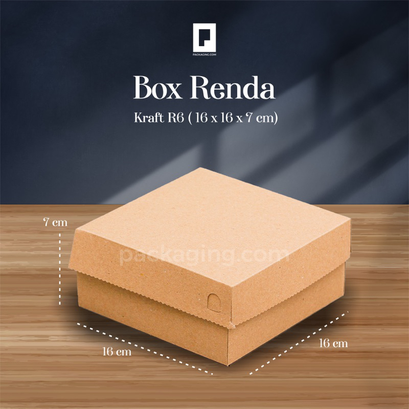 Jual Box Kraft R6 Renda Coklat/Dus Kue Uk 16x16x7/Dus R6/Snackbox/Box ...