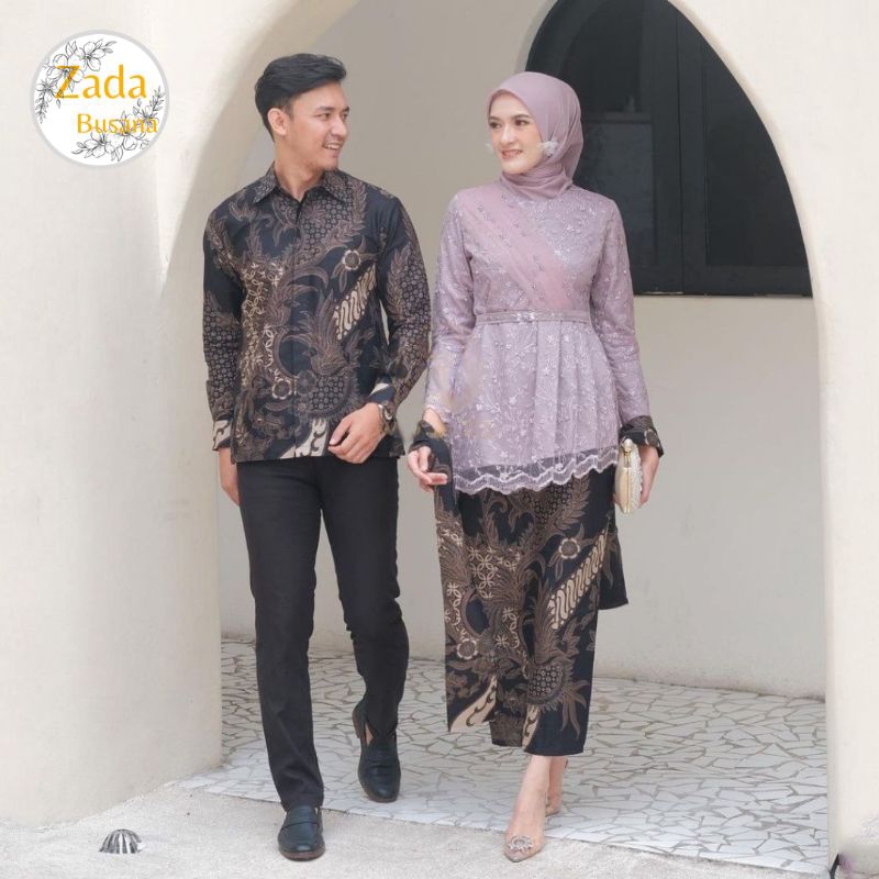 Jual Couple Kebaya Zafina Premium Warna Dusty Terbaru - Set Couple ...