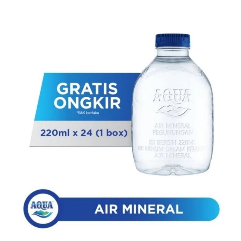 Jual Aqua Cube 220ml X 24 Botol 1 Dus Air Mineral Shopee Indonesia 7719