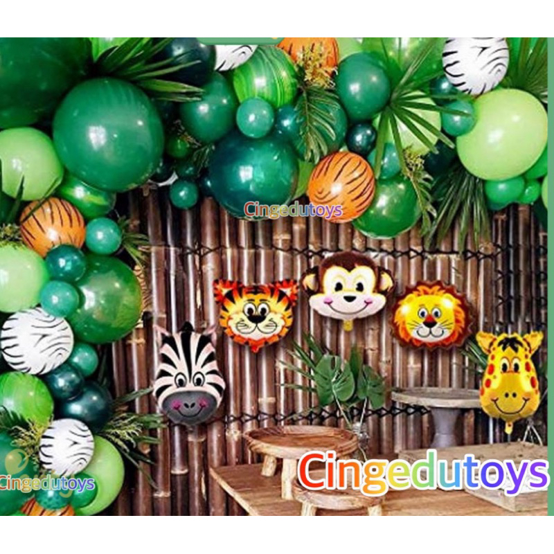 Jual Paket set balon dekorasi ulang tahun tema animal jungle