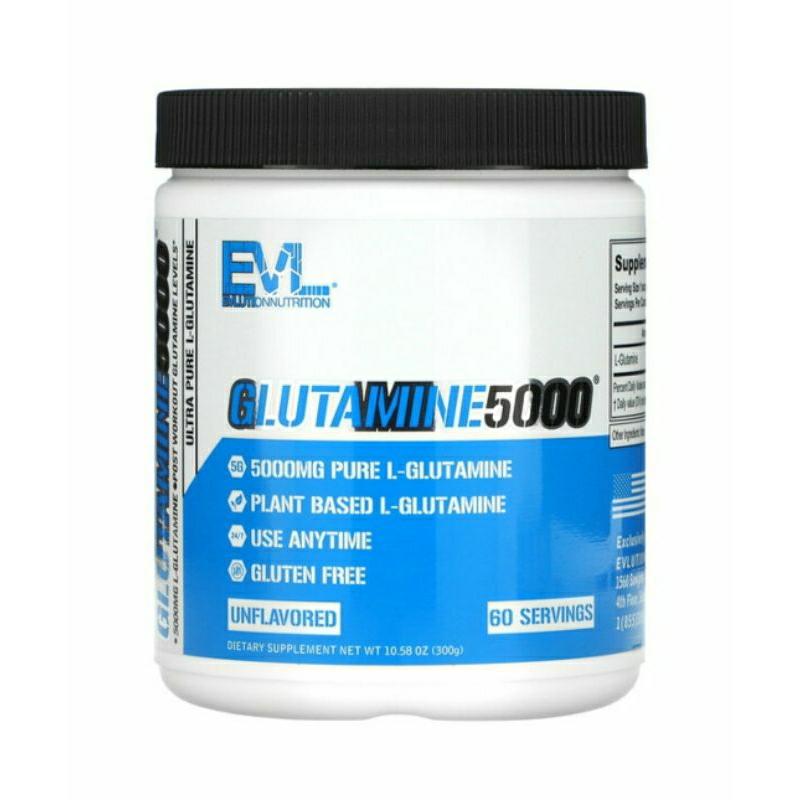 Jual Evl Glutamine 5000 Unflavored 5000 mg 300 gr 60 Servings Muscle