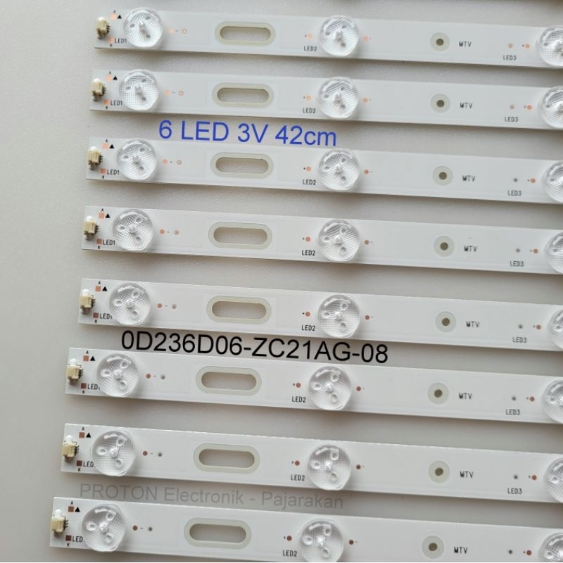 Jual Lampu Backlight LED TV Polytron 6 kancing cembung 42cm alumunium ...