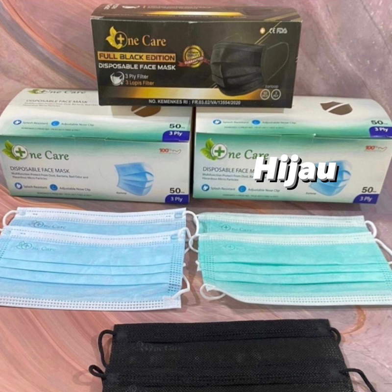 Jual One Care Emboss Disposable Face Mask 3ply | Masker OneCare Earloop ...
