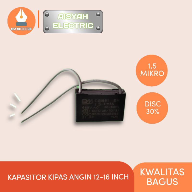 Jual KAPASITOR KIPAS ANGIN UNIVERSAL 1,5 MF Shopee Indonesia