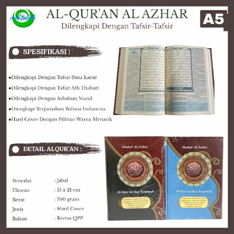 Jual AL-QUR'AN AL AZHAR A5_ALQUR'AN TERJEMAH & RINGKASAN TAFSIR ...