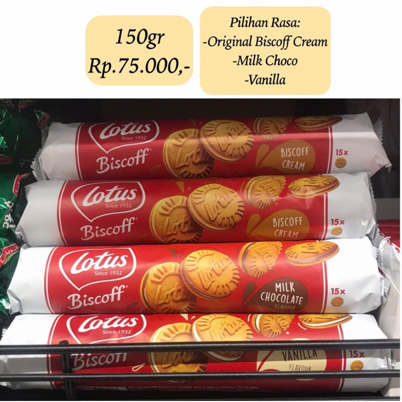 Jual Lotus Biscoff Biscuit 150gr Isi 15pcs, Rasa Original,Vanilla ...