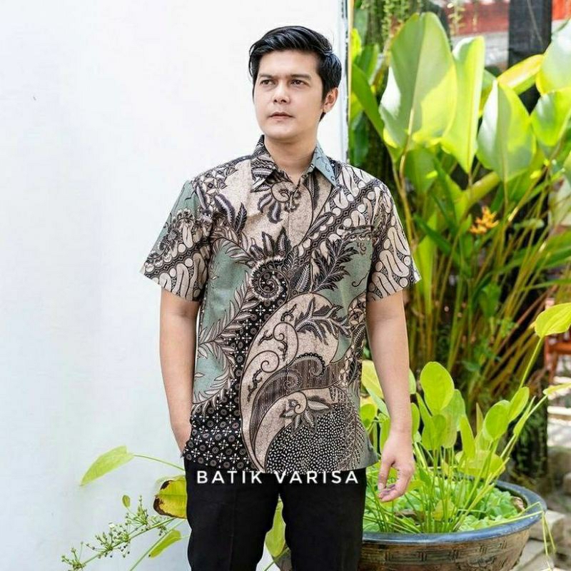 Jual TERBARU Baju Batik Pria Hijau Sage / Batik Sage Green Couple Sweet