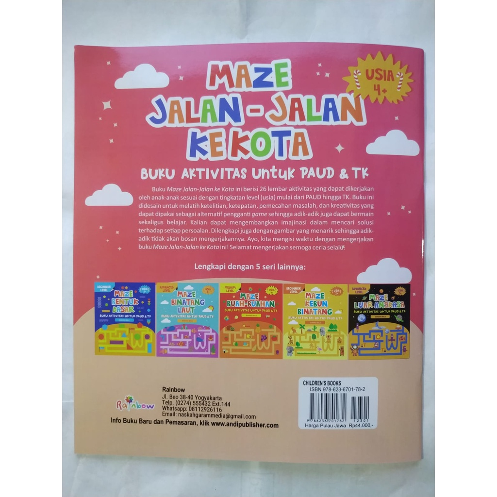 Jual Buku - Maze Jalan-Jalan Ke Kota, Buku Aktivitas untuk PAUD & TK ...