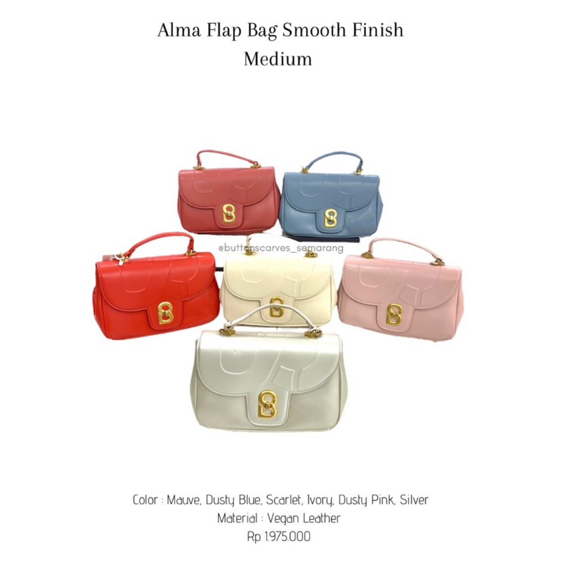 Alma Flap Bag Smooth Finish Small - Mauve