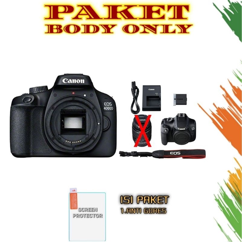 Jual (NEW) CANON EOS 4000D KIT LENSA 18-55MM III PRODUK