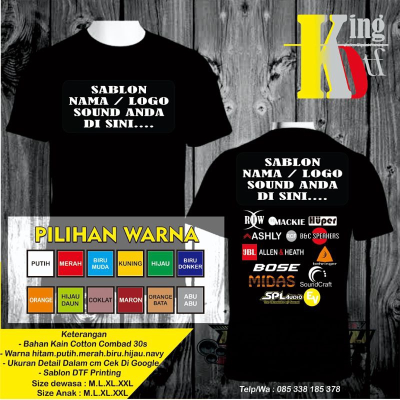 Jual SABLON KAOS SOUND SYSTEM DESAIN BEBAS | Shopee Indonesia