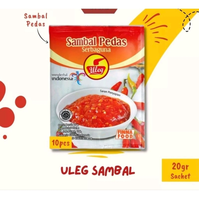 Jual Sambel Uleg Terasi Rawit Ijo Rendang Geprek Udang 20gr X 10 Sachet