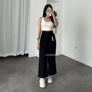 SIVALI Loose Pants 332 PETITE SIZE Celana Kulot Polyester Anti Kusut Trousers Kantor Formal