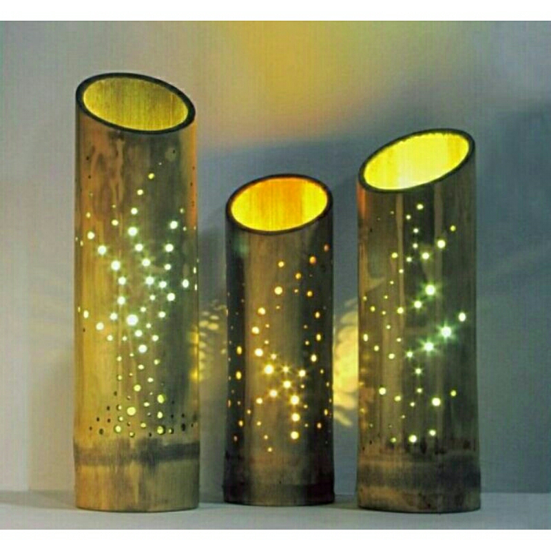 Jual Lampu Tidur Bambu / Kerajinan Lampu Tidur dari Bambu (15-20cm