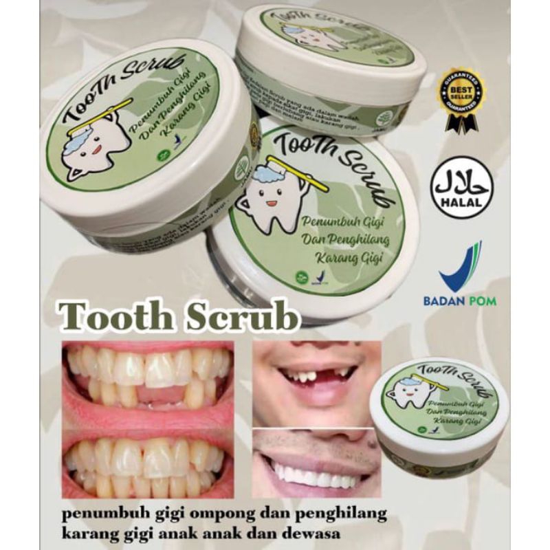 Jual Tooth Scrub Penguat Gigi Penumbuh Gigi Ompong Kropos Ampuh Halal