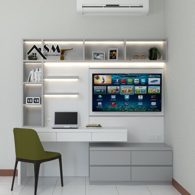 Jual Link Pembayaran Custom Desain Backdrop TV + Meja Kerja | Shopee ...