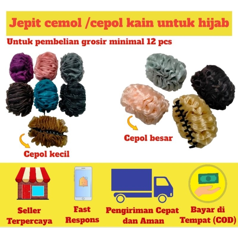 Jual JEPIT KAIN CEMOL ATAU CEPOL RAMBUT UNTUK HIJAB | Shopee Indonesia