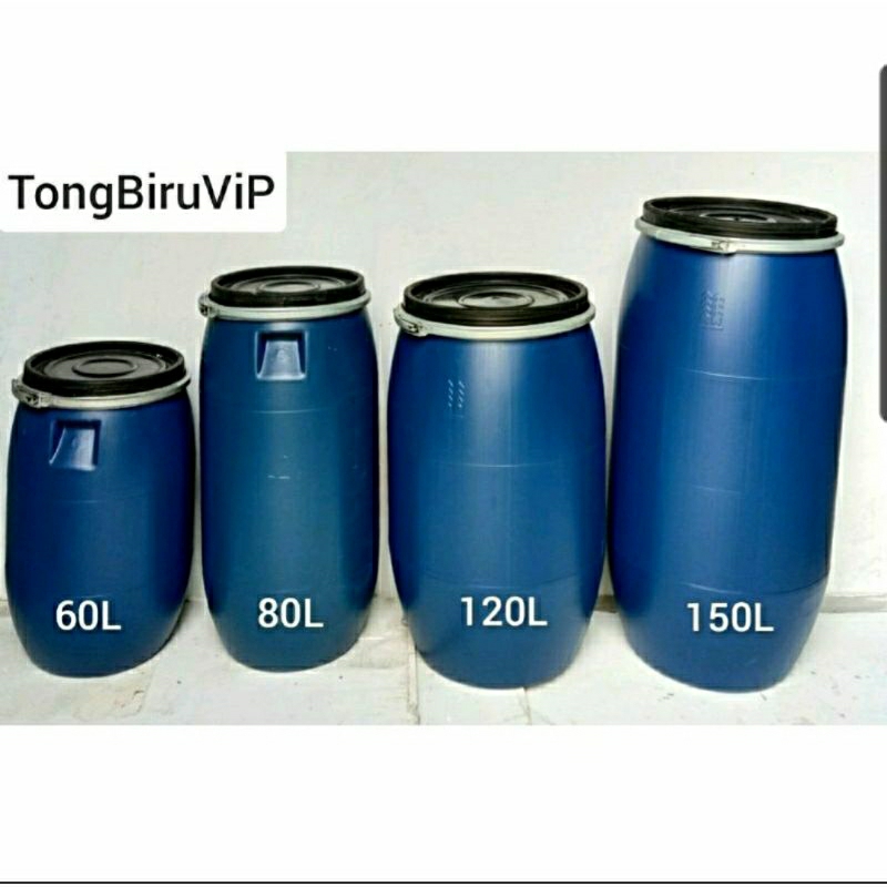 Jual 150l Gosend Full Set Tong Fermentasi Biru Tempat Sampah Biru