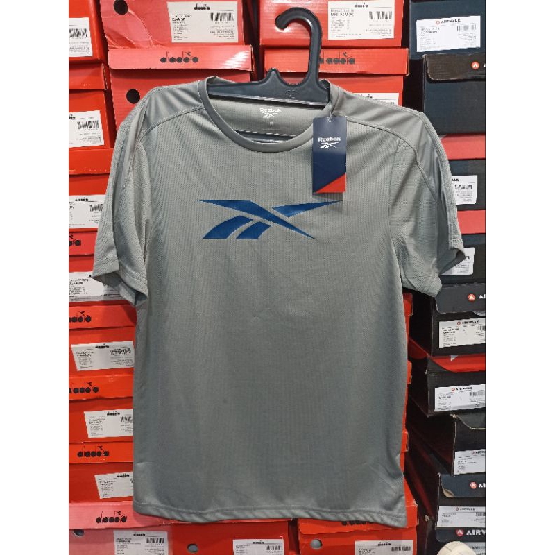 Jual Reebok Dry Fit Baju Kaos Original Abu Abu | Shopee Indonesia