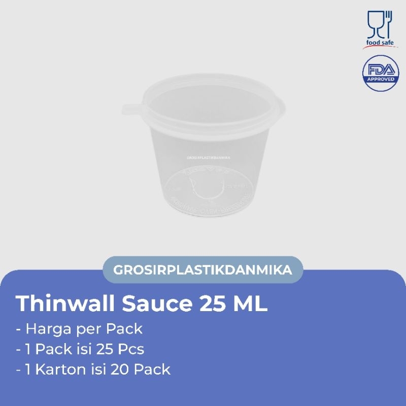 Jual Thinwall Cup Sambal Ml Tempat Saos Plastik Ml Cup Sauce Tutup Sambung Pack Isi