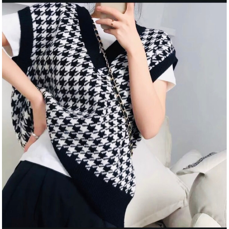 Jual Best Seller Jennie Vest Knit Rompi Rajut Korean Style Rajut Atasan Wanita Rompi