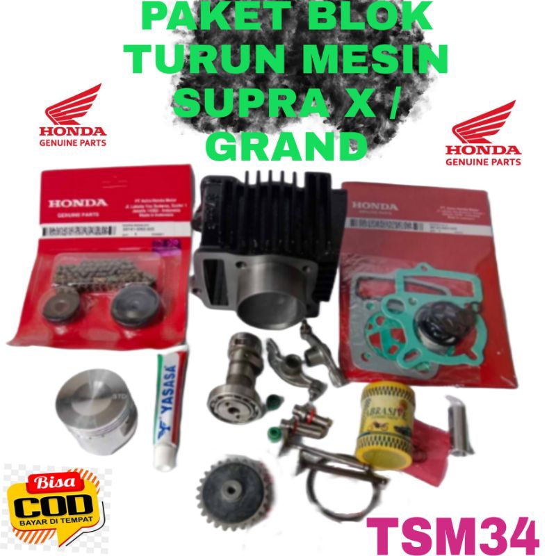 Jual Paket Lengkap Turun Mesin Supra X Paket Blok Seher Komplit Noken As Supra X Grand