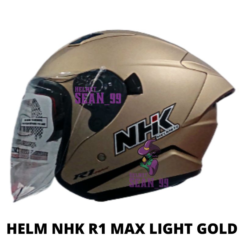 Jual HELM NHK R1 MAX SOLID ALL VARIAN HALF FACE DOUBLE VISOR ORIGINAL ...