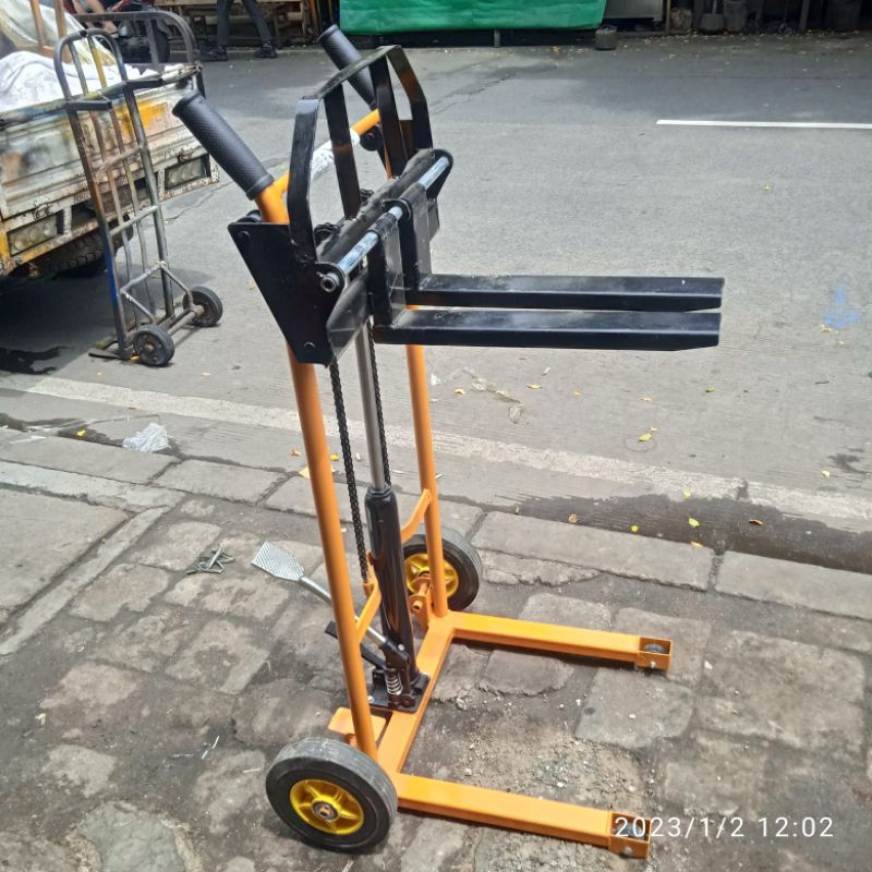 Jual Trolley mini stacker 200kg hand Forklift hand trolley | Shopee ...