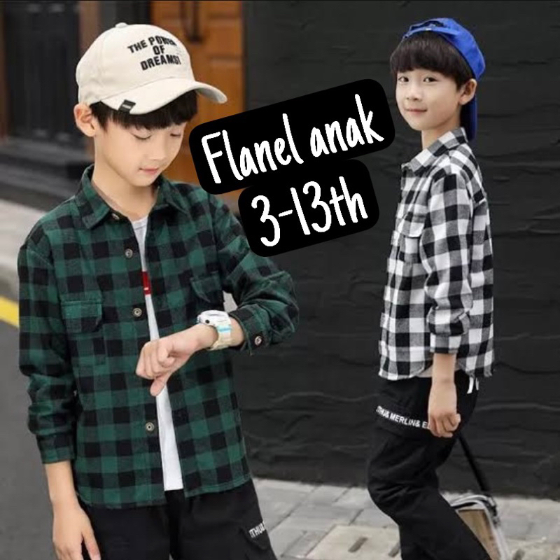 Jual Kemeja Flanel Anak Lengan Panjang Baju Anak Tanggung Setelan Anak
