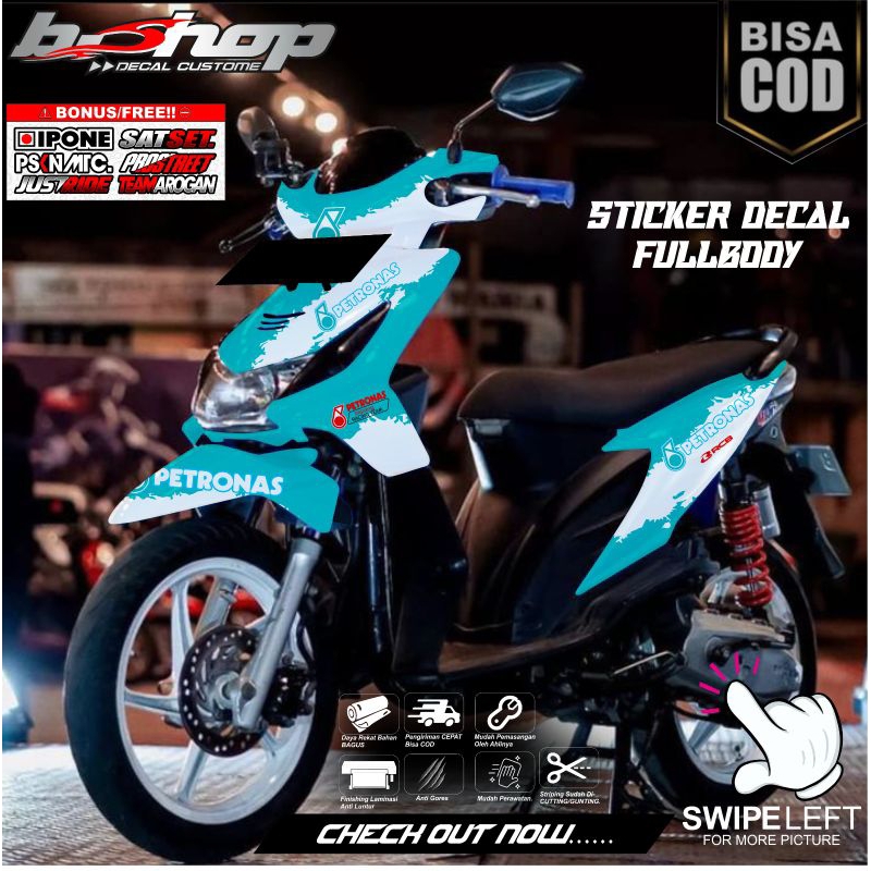 Jual Sticker Decal Full Body Honda Beat Carbu Motif Grafis Petronas ...