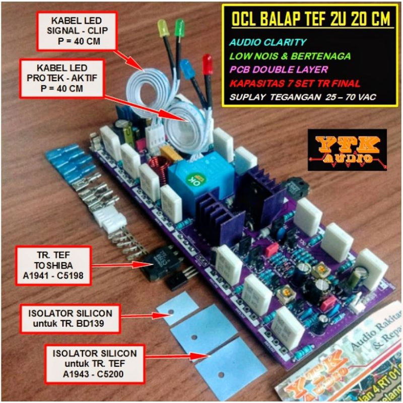 Jual KIT Driver Power Amplifier OCL BALAP TEF 2U 20 Cm 7 Set TR Final