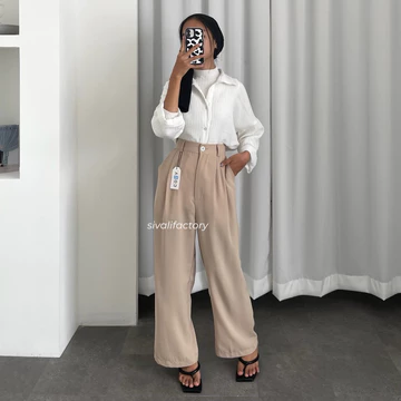 SIVALI Loose Pants 332 PETITE SIZE Celana Kulot Polyester Anti Kusut Trousers Kantor Formal