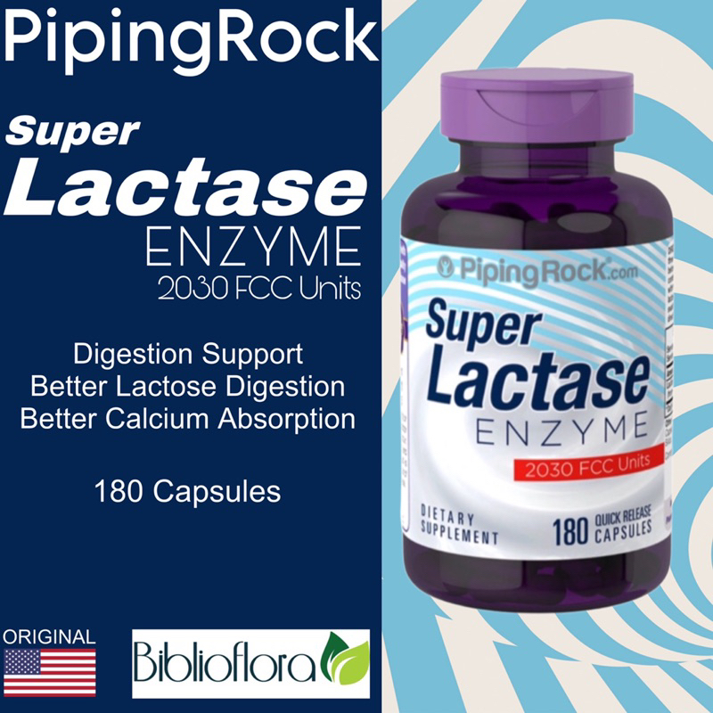 Jual Piping Rock Super Lactase Enzymes 2030 FCC Units 180 Capsule Digestion Shopee Indonesia