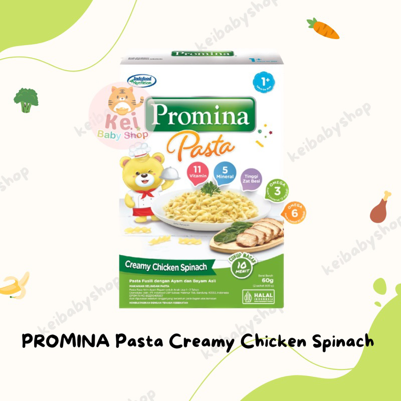 Jual Promina Pasta Creamy Chicken Spinach Mac n Cheese 1+ / Pasta MPASI