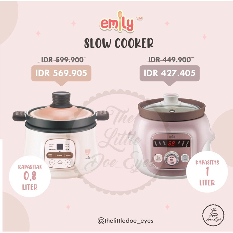 Jual [READY] Bear Emily Electric Slow Cooker 1.0Liter 0.8Liter | Shopee ...