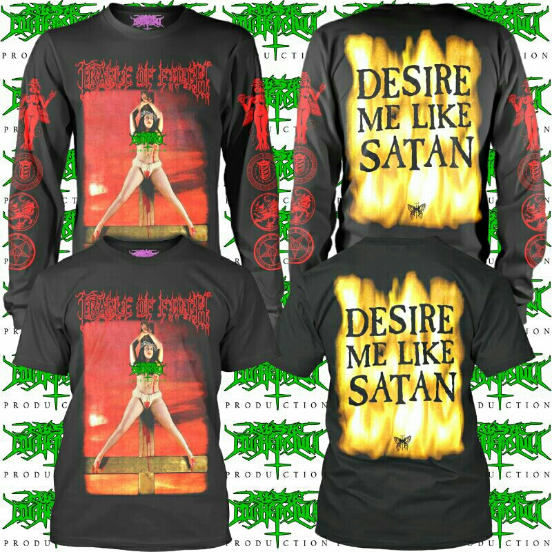 T-shirt Vintage Années 90 Cradle Of Filth 'Desire Me' - Taille XL - Noir - Rare - Occasion Très Bon état