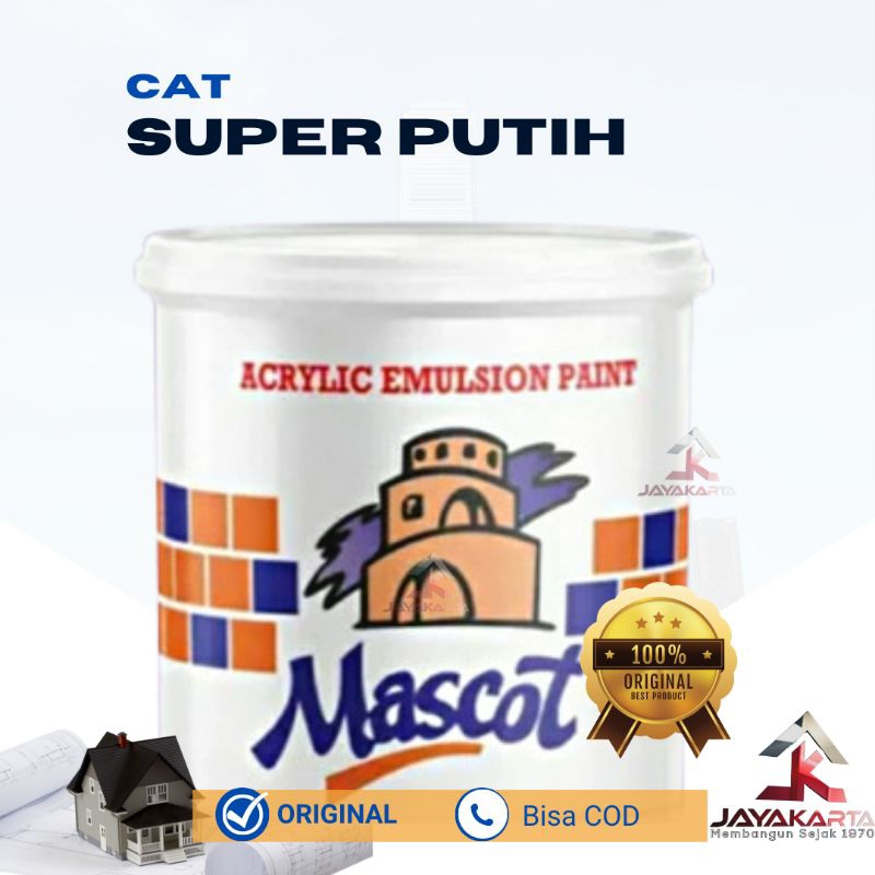 Jual Cat tembok Mascot 5 kg Super White MURAH | Shopee Indonesia