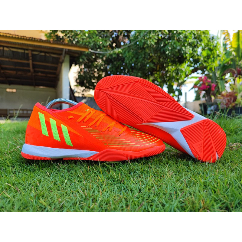 Jual Sepatu Futsal Adidas Predator Edge3 In Tapak Datar Solar Red Team Solar Green Shopee 3142